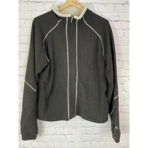Kuhl Alfpaca Soft Fleece Full Zip Faux Shearling Accent Jacket Womens Sz XL